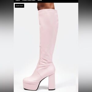 PINK WHATTA SHOWDOWN KNEE HIGH BOOTS